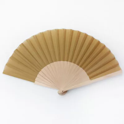 £5.49 • Buy Gold Wooden Hand Fan With Fabric 23cm Long