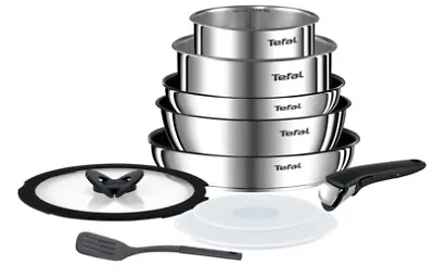 Tefal Ingenio Emotion Induction Stainless Steel Saucepan Frying Pan Cookware Set • £74.99