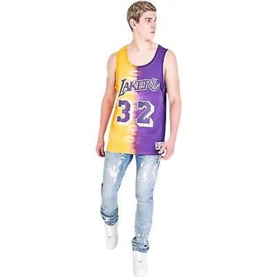 Mitchell & Ness Los Angeles Lakers NBA Magic Johnson Tie-Dye Tank Mens Sz Large • $39.99