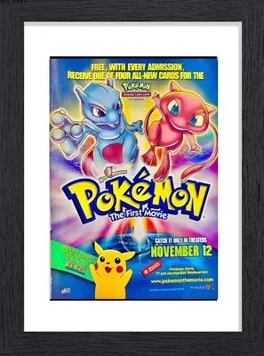 Vintage Framed Print Ad Wall Art 11x14 Nintendo Gameboy Pokemon The First Movie • £57.84