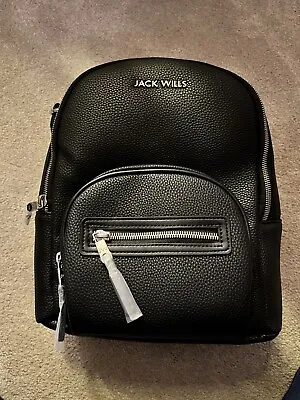 Jack Wills PU Backpack X1 Black Ladies Women Fashion NEW • £30