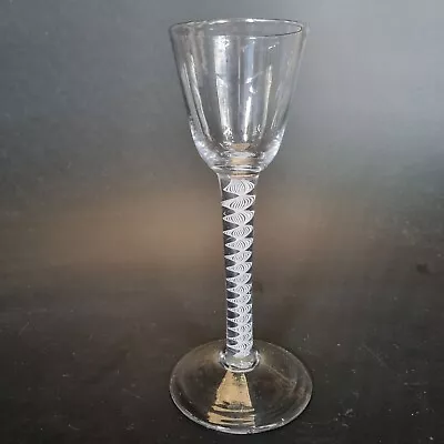 Antique 18th Century Wine Glass With Opaque Twist Stem 15.5cm High #9 • £159