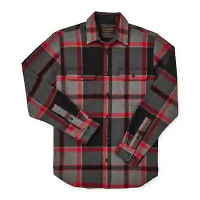 Filson Vintage Flannel Work Shirt 11010689 Black Charcoal Heather Red Grey Thick • $59.99