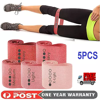 Resistance Loop Bands Pink Set Of 5 Elastic Bands Women For Home And Gym Workout • $29.99
