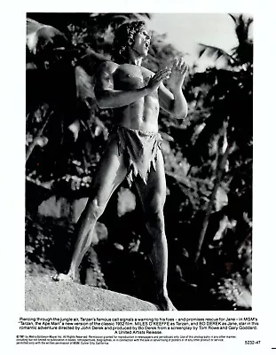 1981 Press Photo Beefcake Barechested Hunk Actor Miles O'Keeffe In  Tarzan  • $18.88