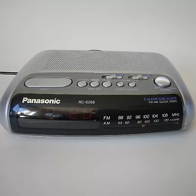 Panasonic RC-6128 Alarm Clock-Red Digits-Dual-AM/FM-Corded-Tested/Works • $29
