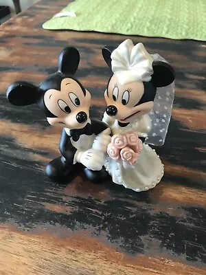 Disney Mickey & Minnie Mouse Wedding Bride Groom Figurine Cake Topper • $19.99