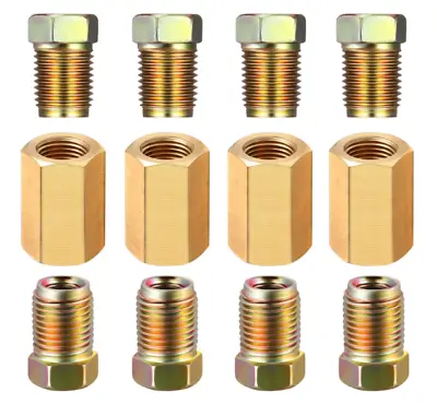 1/4 Brake Line 7/16-24 Inverted Flare Line Fittings & Brass Unions 12 Pcs. • $11.75