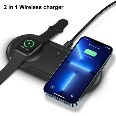 2In1 Wireless Charger Mat Charging Pad For Apple Watch Ultra 9 8 IPhone 15 14 13 • $18.99