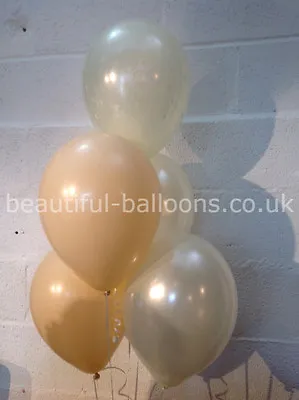15x Champagne Bubbles & Ivory 'Just Married' Pearlised Balloons (Helium Quality) • £7.50