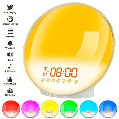 $58.10 • Buy Wake Up Light Sunrise Alarm Clock Reusable Light Alarm Clock With 7 DabAl
