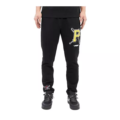 Pro Standard MLB Pittsburgh Pirates Mash Up Logo Mens Black Sweatpants Size 2XL • $100