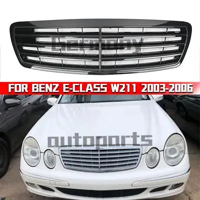 Glossy Black AMG Style Grille For Benz E-Class W211 2003-2006 E320 E350 E500 E55 • $101