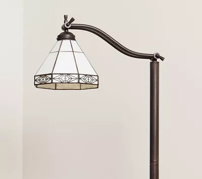 Mission Standing Floor Lamp Tiffany Stained Glass Style Reading Light Victorian • $156.02