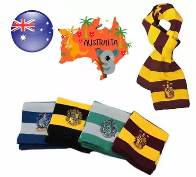 Harry Potter Gryffindor Ravenclaw House Striped Knit Scarf Costume Cosplay Party • $9.49