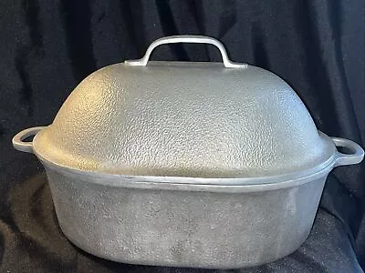 LRG VTG Century “Silver Seal “Hammered Oval Pot Cast Aluminum Dutch Oven Roaster • $54.99