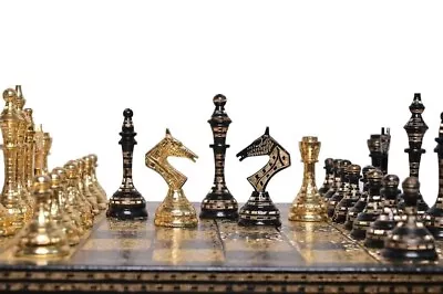 Brass Metal Luxury Chess Set Pieces & Board Game Antique Collectibles Vintage • $252.99