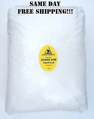 Stearic Acid Vegetable Triple Pressed 100% Pure Pastilles Beads 10 Lb • $48.79