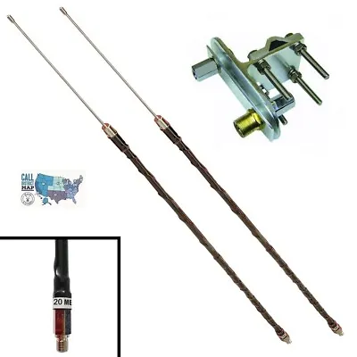 20 Meter Dipole Bundle With 2 X Shark 20m Mini HamSticks & MFJ-347 Dipole Mount • $131.35