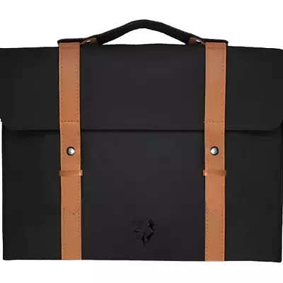 Laptop Bag Eco Briefcase 13 Inch 100% Recycled Felt Shoulder Strap Black • £9.99