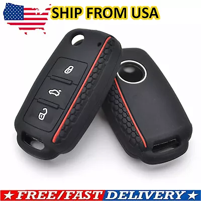 Key Cover For VW Golf Jetta Tiguan Passat Polo Skoda Silicone Remote Case Skin • $6.99