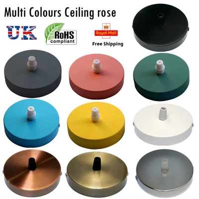 £4.19 • Buy Ceiling Rose 100 Mm Choose Pendant Cable Grip Flex Clamp Plate For Light Fitting