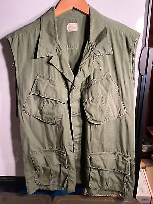 Vietnam 1969 Wind Resistant Rip Stop Custom Coat Vest - Large Short • $90