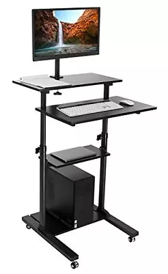 Mount-It Mobile Stand Up Desk / Height Adjustable Computer Work Station Rolli... • $213.63