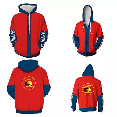 Baywatch Lifeguard 3D Hoodies Cosplay Adult Sweatshirts Jacket Coats Costumes • $31.90