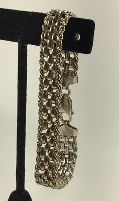 Sterling Silver 925 Two-Tone Reversible Link Bracelet Bead Style Milor Italy • $65