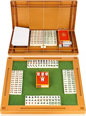 20Mm Mini Travel Mahjong Set With Majiang Table Travel Board Game Chinese Tradit • $38.05