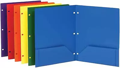 Oxford 2 Pocket Folders Sturdy Plastic Portfolio 3 Hole Punch Letter Size As • $17.49