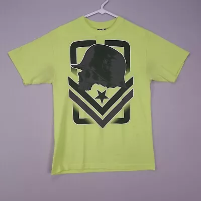 Metal Mulisha Shirt Adult Medium Neon Yellow Graphic Short Sleeve Flaw Stains • $13.49