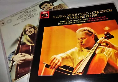 JACQUELINE DU PRE VINYL Lp LOT Elgar Delius Cello Concertos Classical Records NM • £25