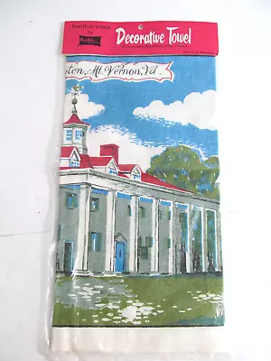 Kay Dee Hand Printed Towel Mt Vernon Virginia Pure Cotton US Made Vintage New N • $16.10