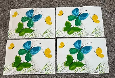 VERA Neumann VTG Placemats Blue/Green/Yellow Flights Of Fancy Butterfly • $39.99