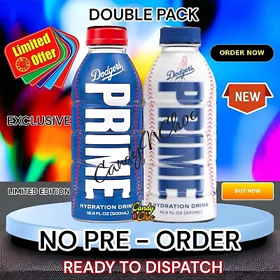 Prime Hydration LA Dodgers V2 Bottle Rare New Flavour USA Double Pack Exclusive • £18.99