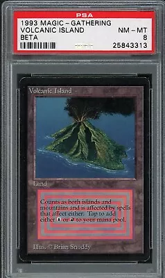 Mtg PSA 8 Beta Volcanic Island | Magic The Gathering | NM | Former BGS 8.5 • $15000