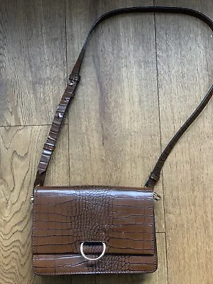 H&M Brown Animal Pattern Cross Body Handbag Adjustable Shoulder Strap • £1.50