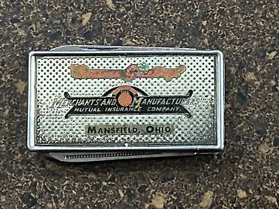 Vintage Merchants And Manufacturers Christmas Money Clip Mansfield Ohio • $20