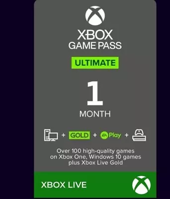 Xbox Game Pass Ultimate 1 Month Code New ONLY Instant Delivery 24/7 • £22