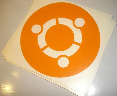 Ubuntu Linux Vinyl Laptop Sticker - Open Source Linux Tux - (Orange) 100x100mm • $4.36