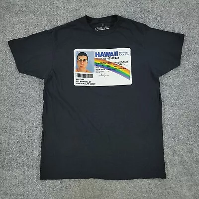 Superbad Shirt Men Large Black McLovin Driver's License Movie Short Sleeve Adult • $13.99