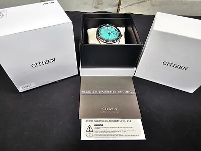 Citizen Eco-drive Aw1760-14x Stylish 2-tone Aqua Mens Watch • $340