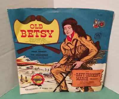 1953 Old Betsy Davy Crockett's Rifle Peter Pan Records Vintage Phono Record 78 • $49