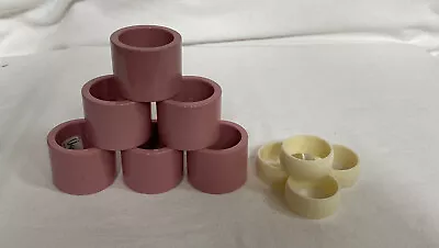 1980s Vera Neumann Ugna Japan Vintage Modern Retro Pink Napkin Holder Rings (6) • $30