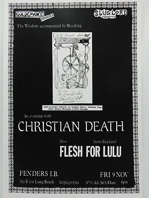 $14.95 • Buy Christian Death Flesh For Lulu Fenders Ballroom Long Beach Punk Concert Poster