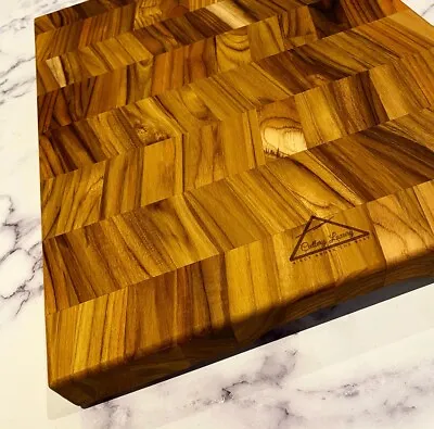 Luxury Thick Acacia Wood End Grain Chopping Board Premium Kitchenware Decor UK • £100