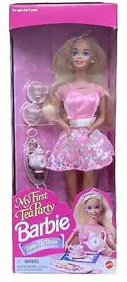 NIB Mattel Barbie Doll 1995 My First Tea Party Vintage 14592 Pink ￼ • $29.99