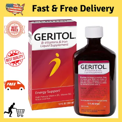 Geritol Liquid Vitamin And Iron Supplement | 12 Oz | High Potency B-Vitamins And • $12.89